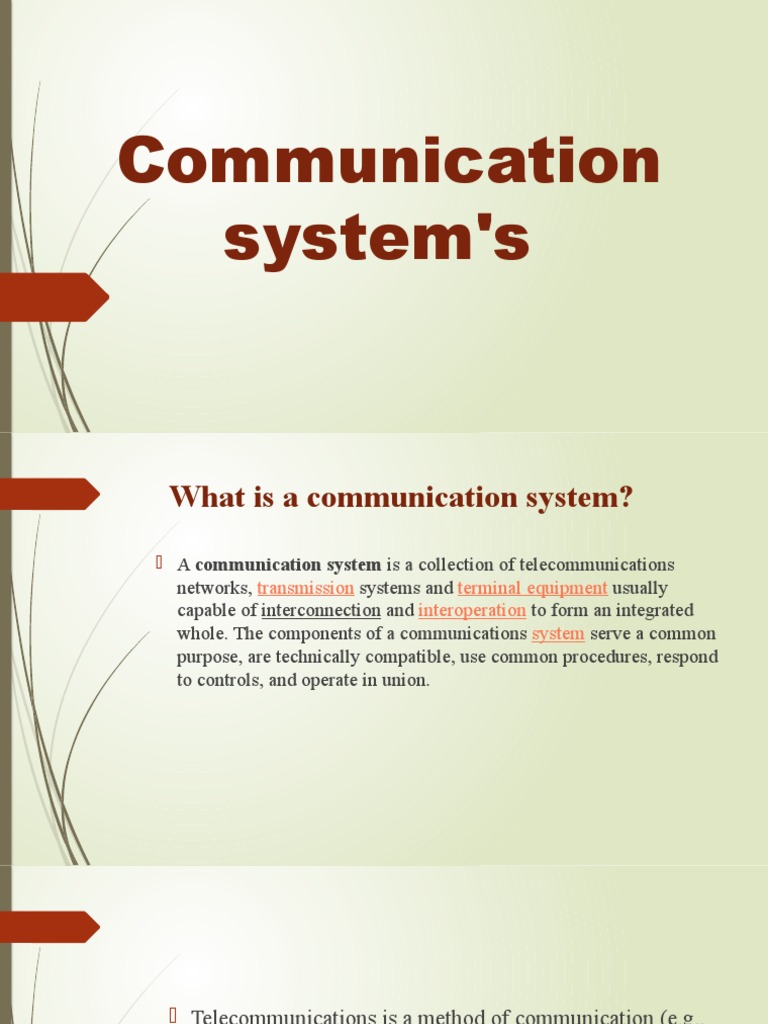Overview of Communication Systems | PDF | Communications System ...