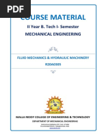 Fluid Mechanics - Hydraulic Machines Digital Notes R20