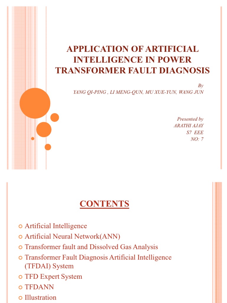 Application of Artificial Intelligence in Power Transformer Fault | PDF