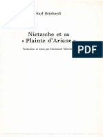 Karl Reinhardt Nietzsche Et Sa Plainte D Ariane