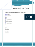 Programming in C++: 1/ W.A.P. To Check Wether A No. Is +ve or - Ve