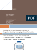 Launching mineral water in Bangladesh market plan