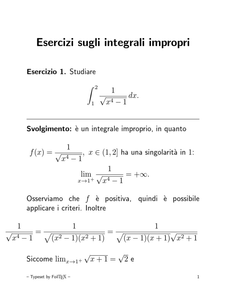 Integrali Impropri | PDF