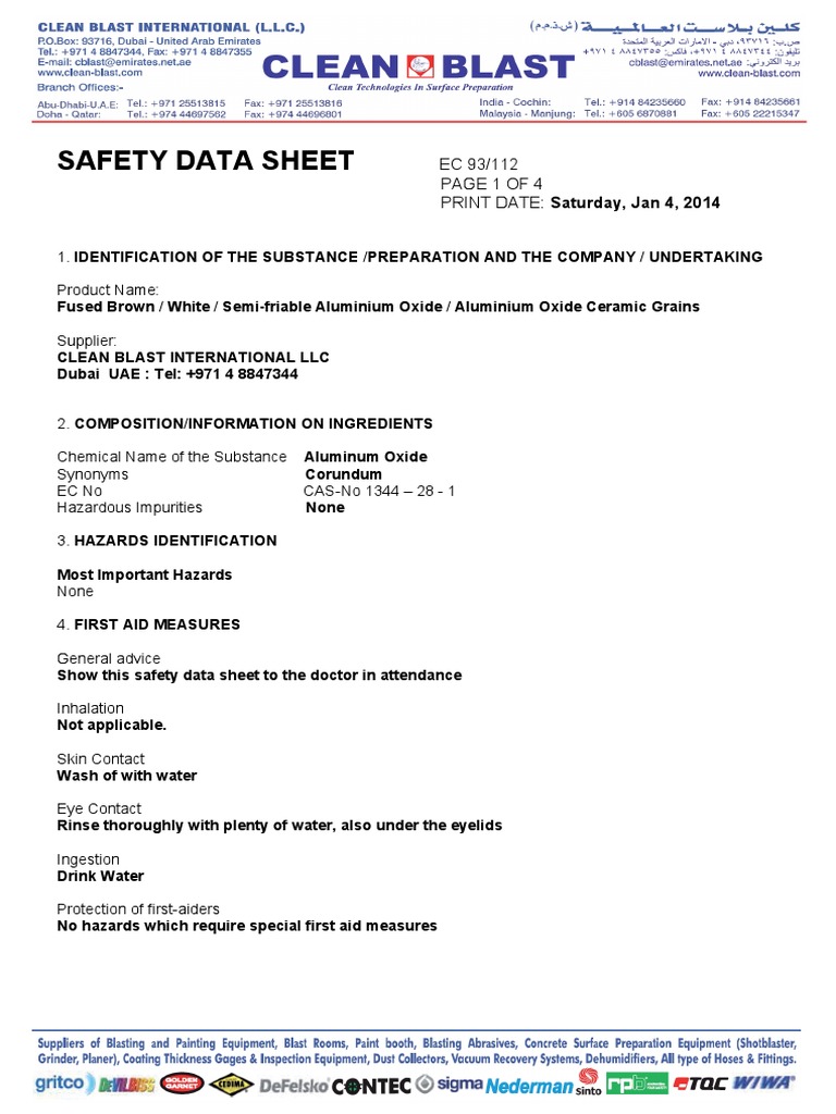 Aluminium Oxide MSDS Download Free PDF Aluminium Aluminium Oxide
