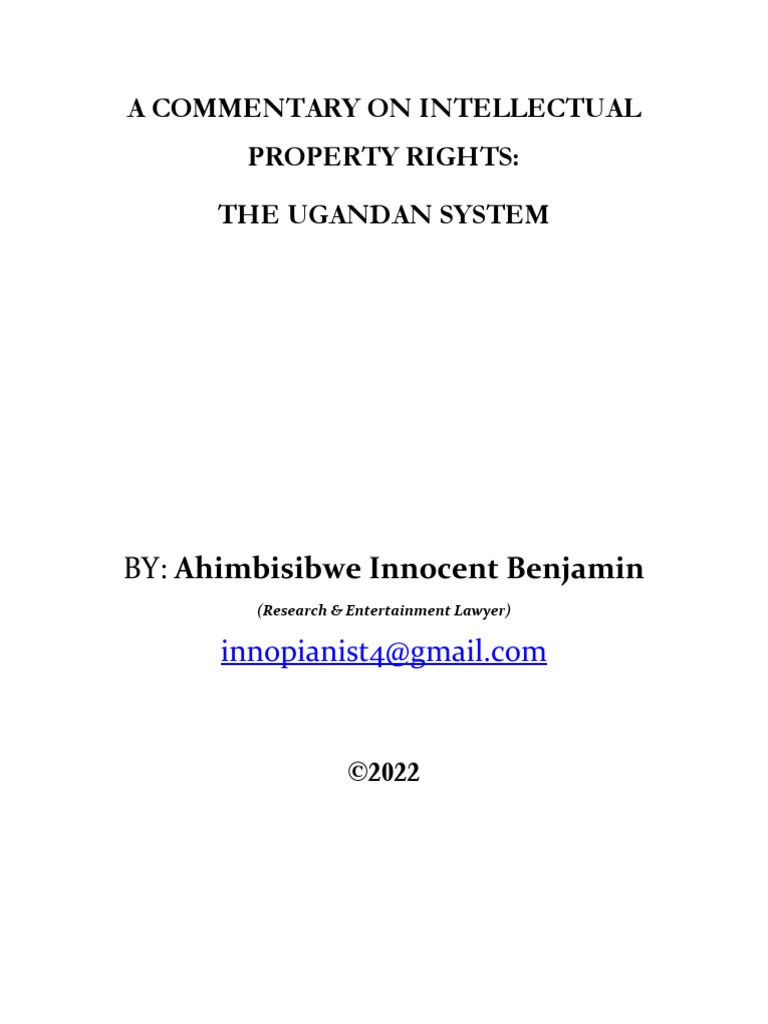 A Commentary On Intellectual Property Rights in Uganda PDF