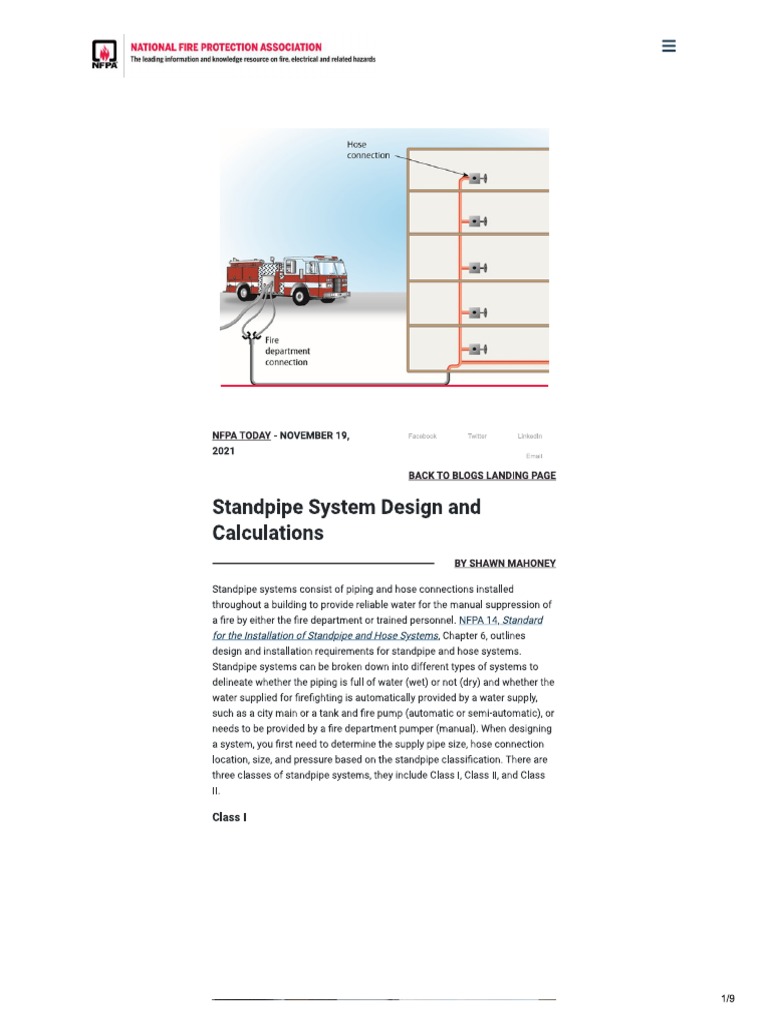 NFPA Standpipe System Design and Calculations PDF