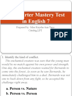 2nd Quarter Mastery Test in English 7