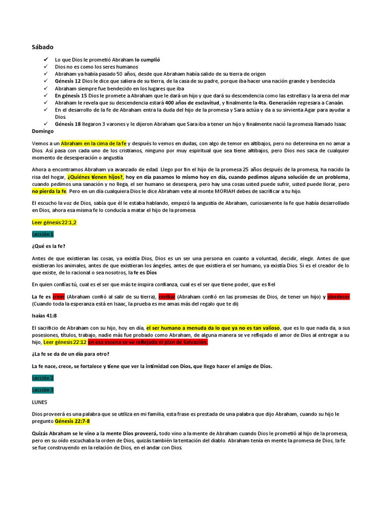 Fe y Promesas en la Vida de Abraham | PDF | Abrahán | Fe