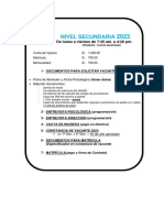 Folleto de Costos 2023 - Nivel Secundaria