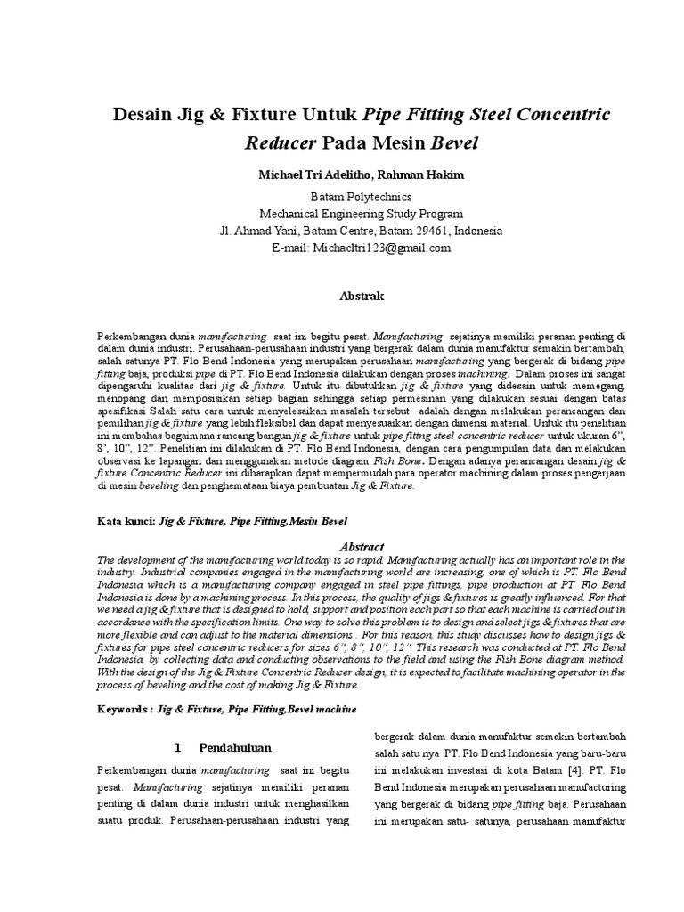 Desain Jig & Fixture untuk Reducer Baja | PDF