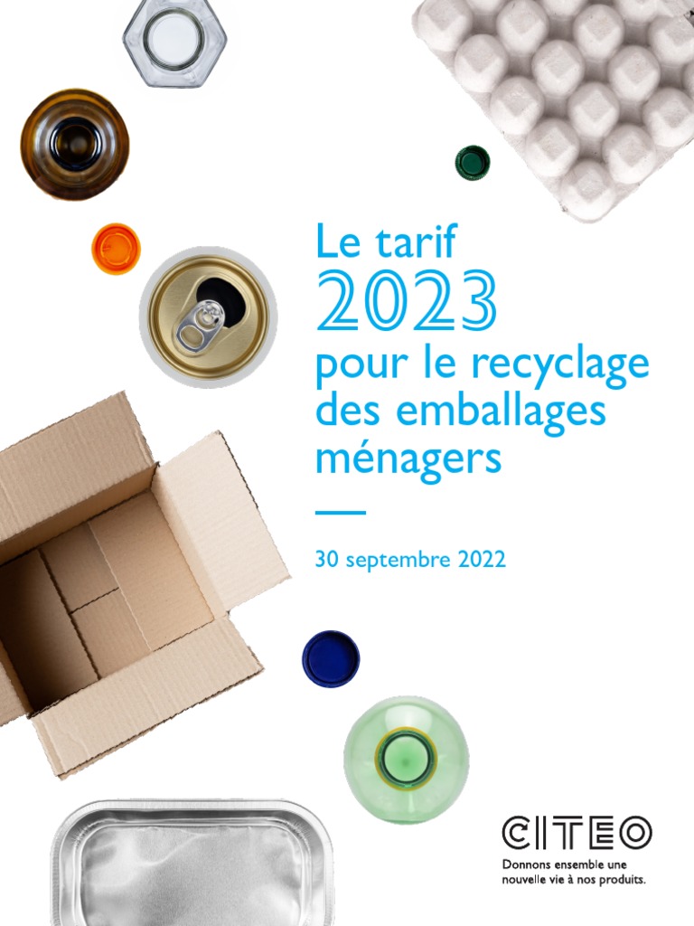 Tarif Citeo 2023 pour emballages ménagers | PDF | Recyclage | Plastique