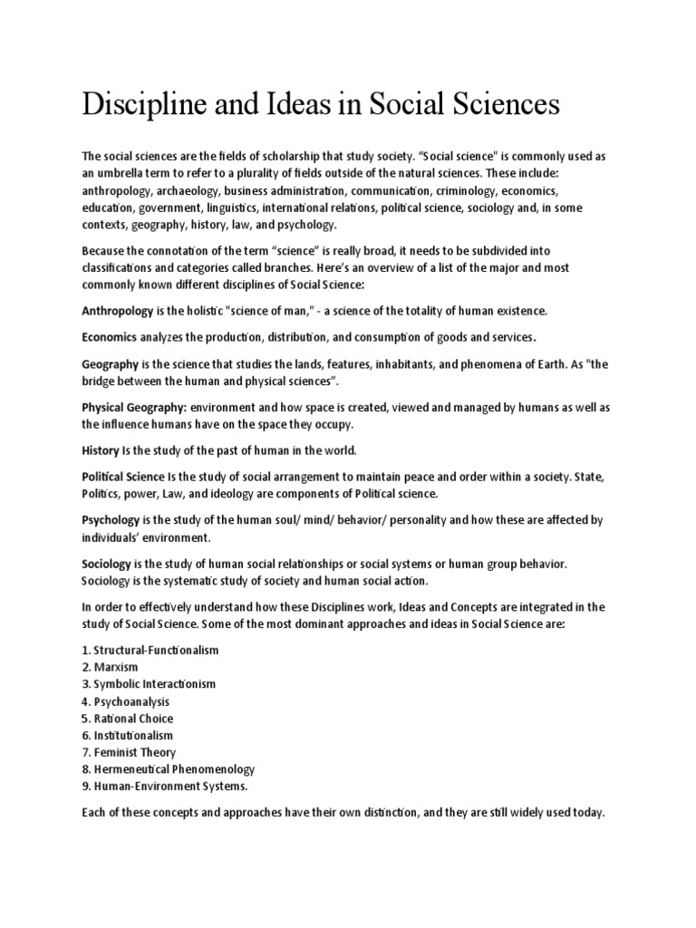 Discipline and Ideas in Social Sciences | PDF | Social Science | History