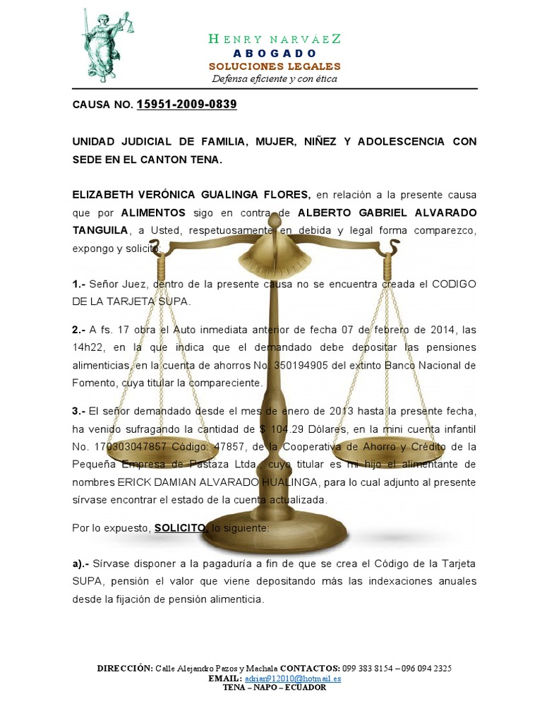 Pedir crear tarjeta supa pdf