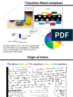 Factors Controlling Colors of Transition Metal Complexes