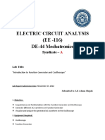 Electric Circuit Analysis (EE - 116) DE-44 Mechatronics: Syndicate