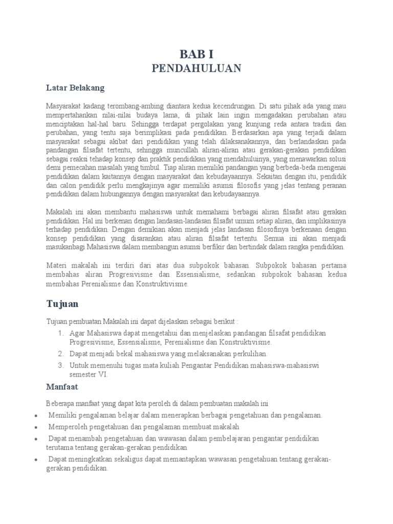 Filosofi Pendidikan: Progresivisme vs Tradisi | PDF | Karier ...