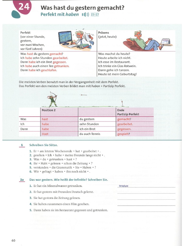 Perfekt Grammatik Aktiv A1-B1 | PDF