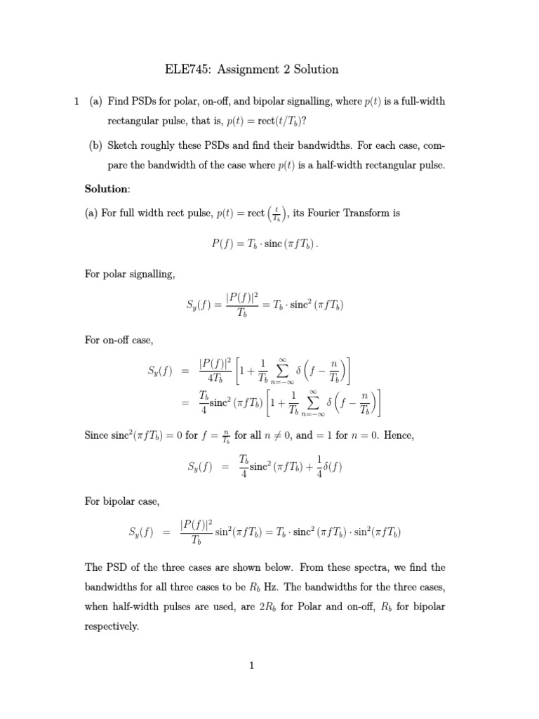 PSD and Bandwidth Analysis | PDF | Sampling (Signal Processing) | Bit Rate