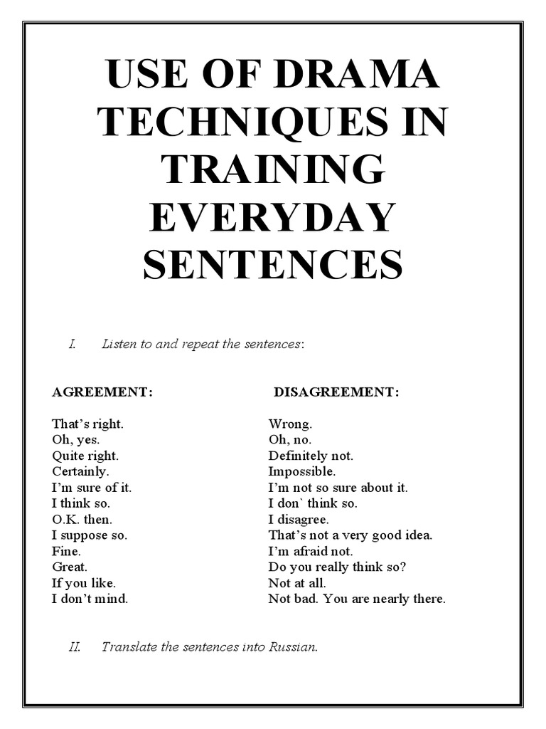 Use of Drama Techniques While Training Everyday Sentences PDF