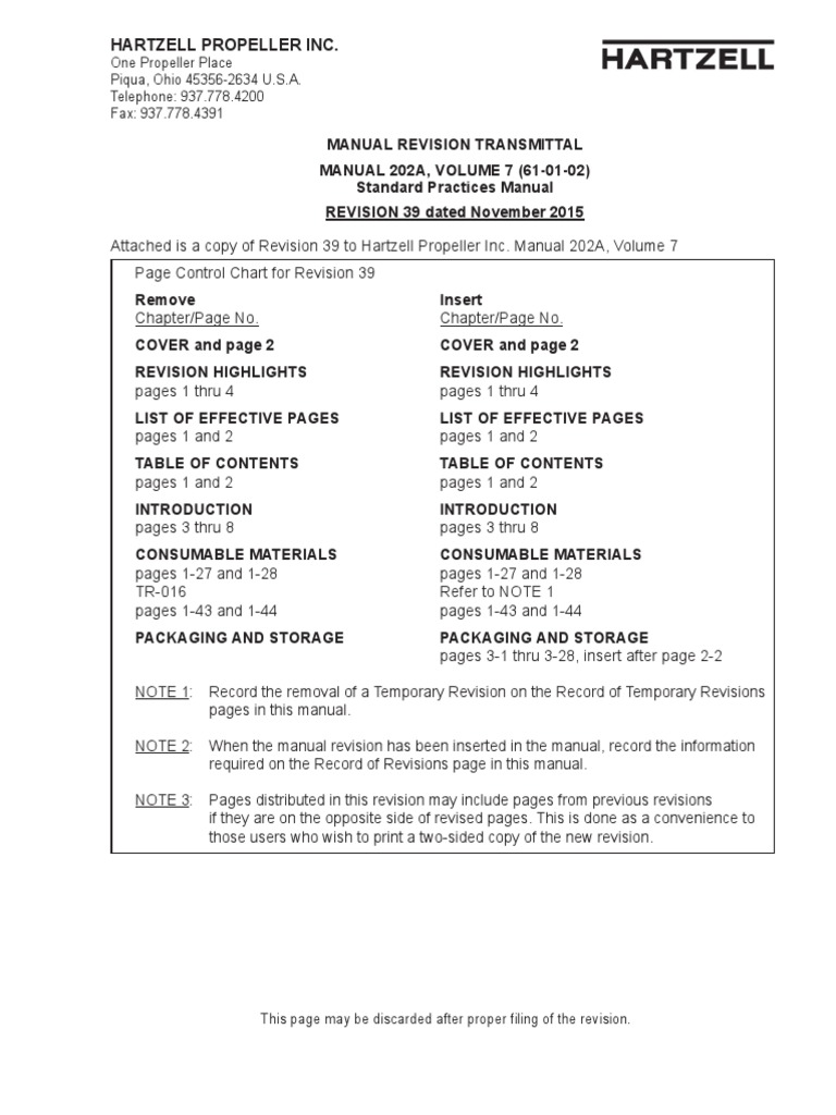 Hartzell Propeller Inc. One Propeller Place Piqua, Ohio 453562634 U.S