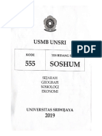 Soal USMB UNSRI 2019