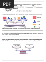 Atividade 7 Matematica Tema Propriedades Da Igualdade Nocao de ...