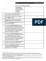 Pre-assessment checklist for the Individual Report