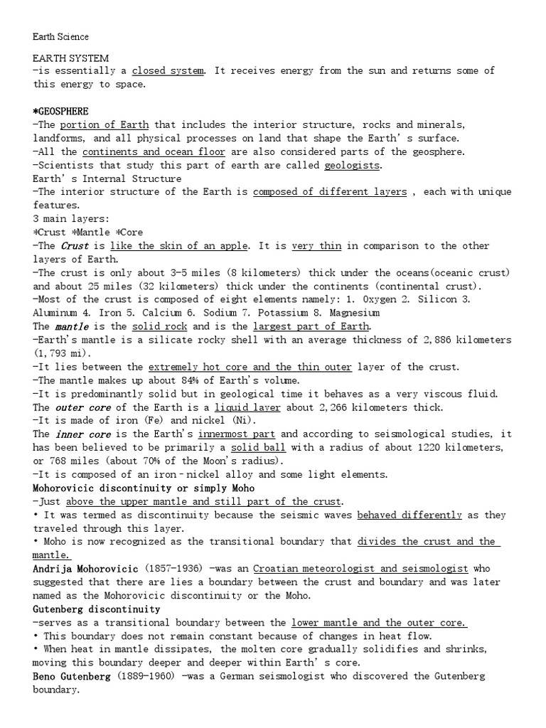 Earth Science Overview for Grade 8 | PDF | Earthquakes | Atmosphere Of ...