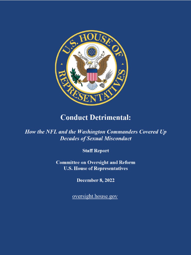 NFL Report Final Conduct Detrimental How The NFL and The Washington