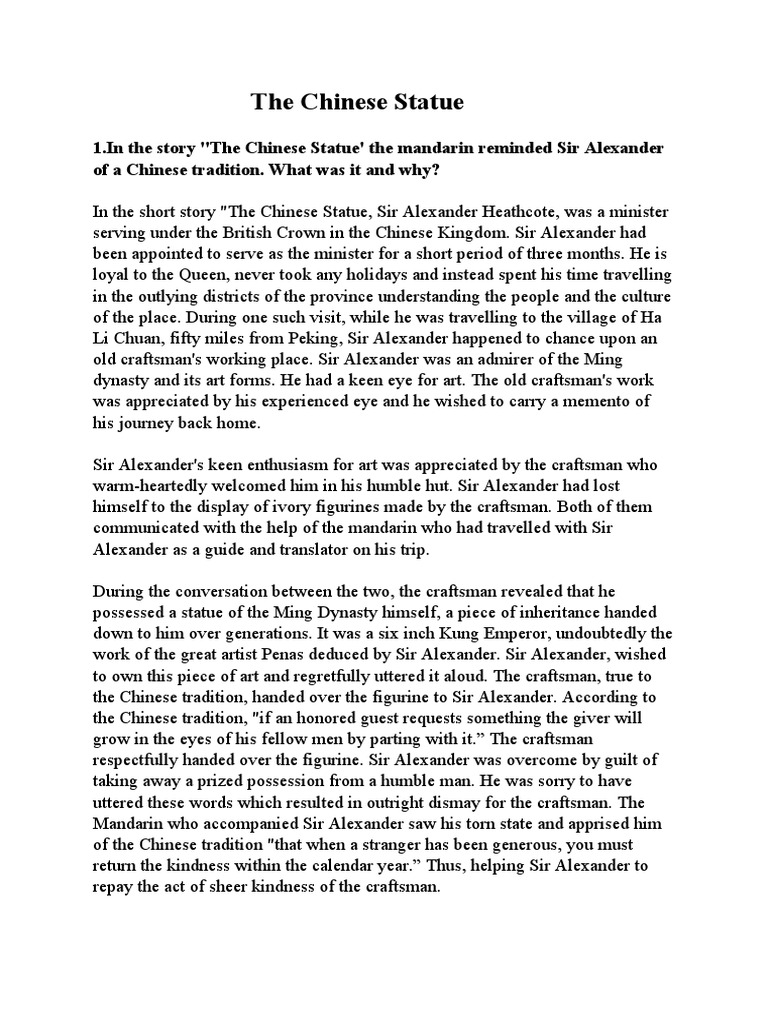 Chinese Statue PDF China World Politics