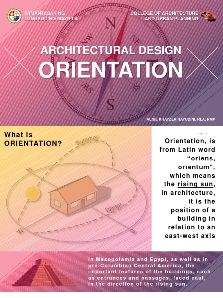 Architectural Design 3 Lecture 1 Orientation PDF Window Building