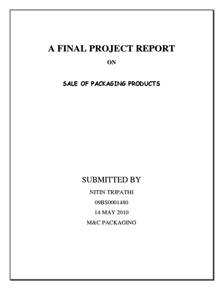 Nitin Tripathi's Packaging Project Report | PDF | Production And ...