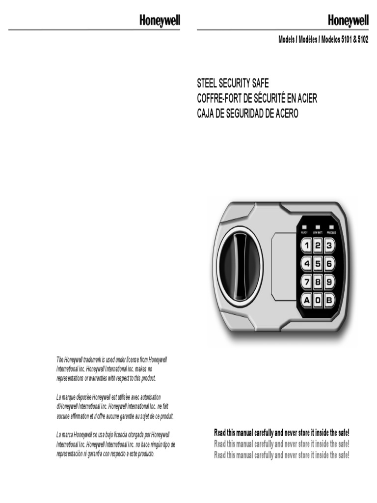 Comprehensive user manual for honeywell steel security safe models 5101