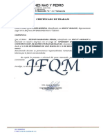 Certificado de Trabajo Jeyson Marapara Peres