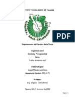 Factor de Salario Real - Costos y Presupuestos