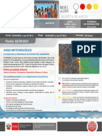 Aviso Meteorológico #110 - Pronóstico de Lluvia en La Provincia Datem Del Marañón - Nivel Blanco - de Fecha 02-09-21.