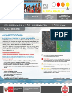 Aviso Meteorológico #111 - Pronóstico de Lluvia en La Provincia Datem Del Marañón - Nivel Amarillo - de Fecha 04-09-21.