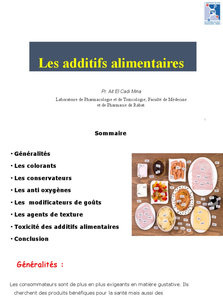 Les Additifs Alimentaires | PDF | Dioxyde de soufre | Industrie alimentaire