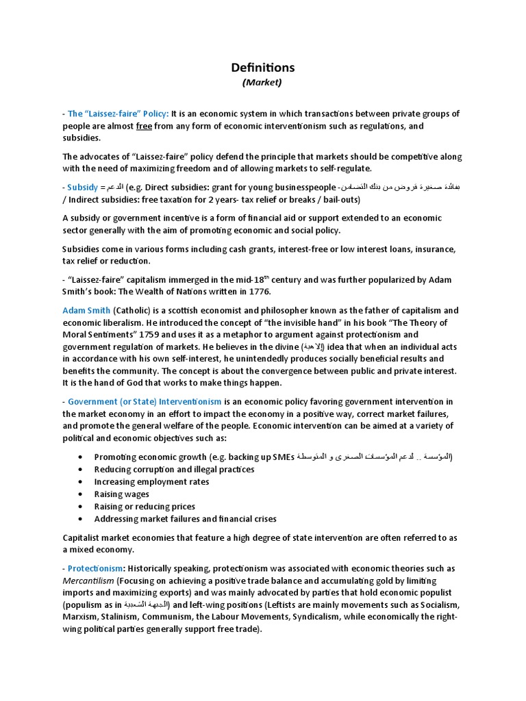 Laissez-Faire vs. Protectionism Explained | PDF | Protectionism ...