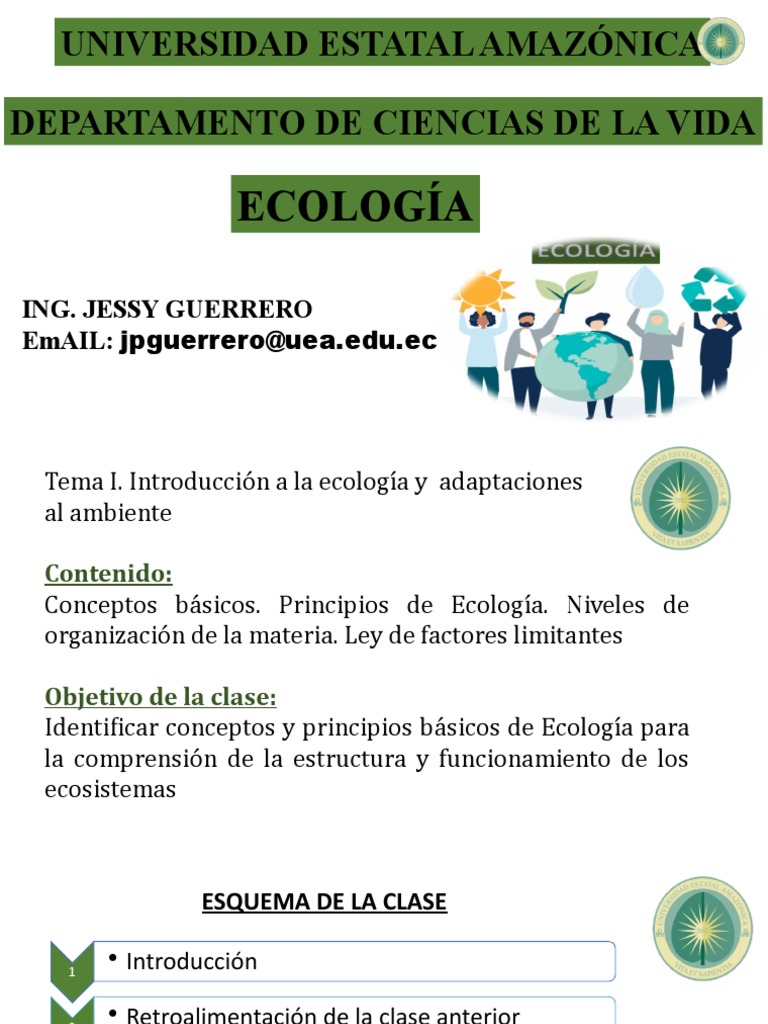 Clase 2. Conceptos y Principios de Ecologìa | PDF | Ecología | Ecosistema