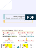 Gauss-Jordan Elimination, Linear Algebra, Alexandria University