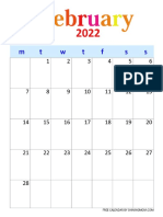 February 2022 Calendar (P) by Shining Mom