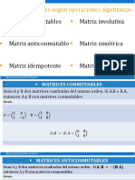 Tipos de Matrices Segun Operaciiones Algebraicas