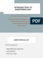 1 - Introduction To Anestesiology