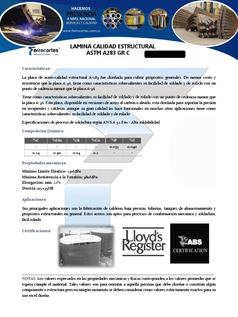 FT 10 002 Astm A283 GR C | PDF