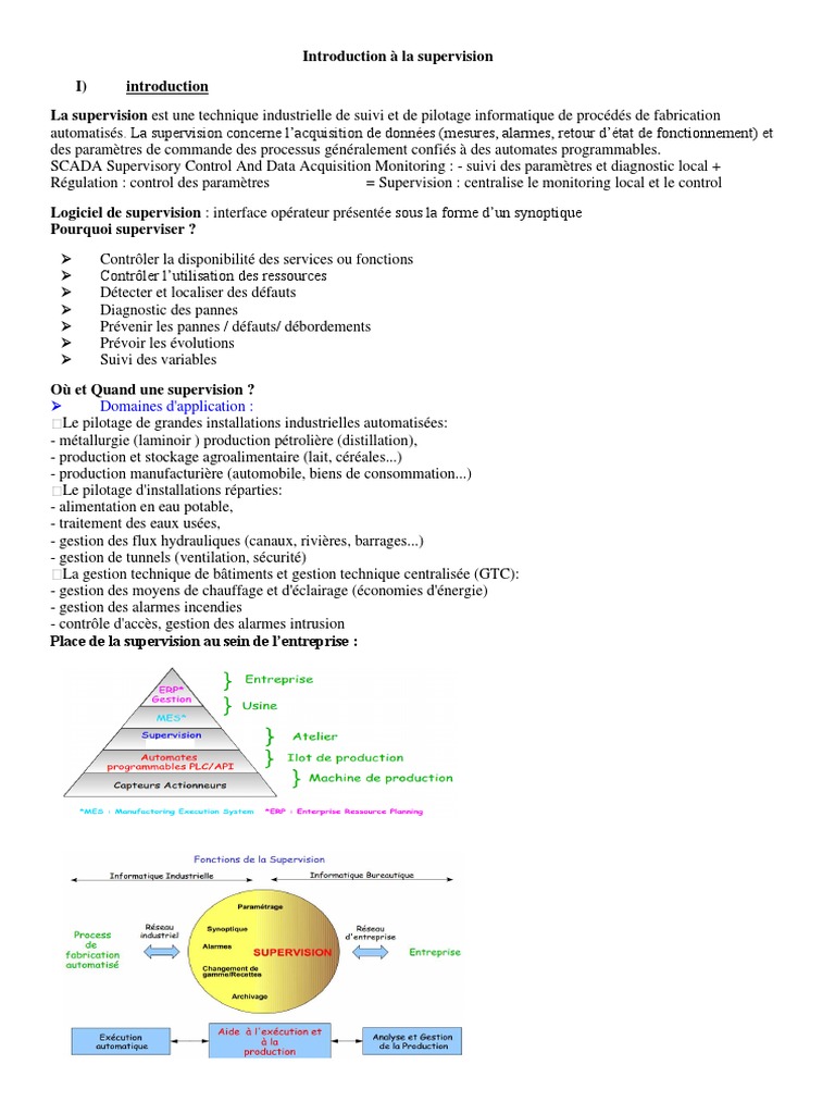 Introduction à la supervision industrielle | PDF | Scada | Âge de l ...