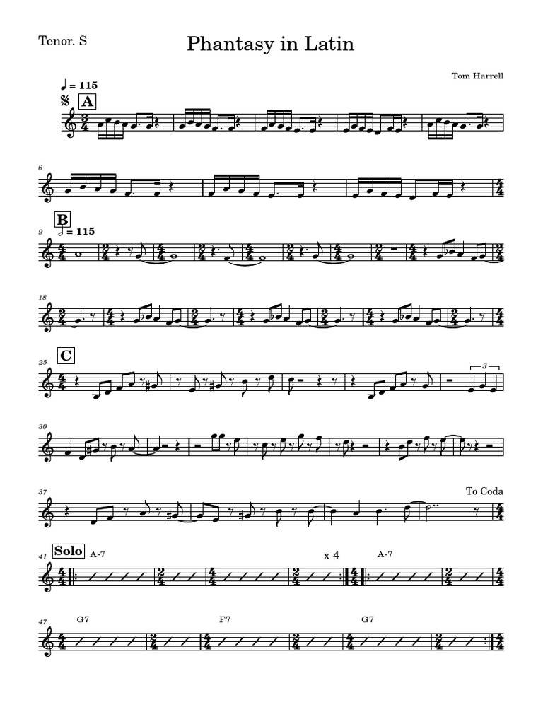 Phantasy in Latin Lead Sheet Tenor. S PDF