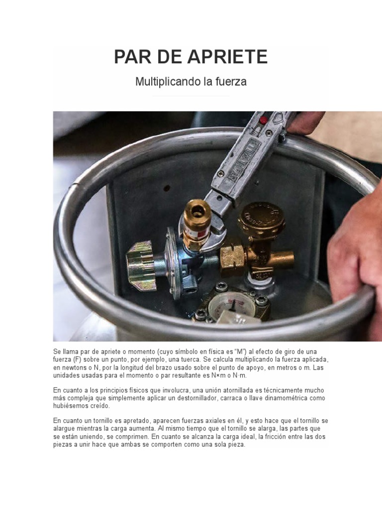 Par de Apriete o Torque | PDF | Tornillo | Ingeniería mecánica