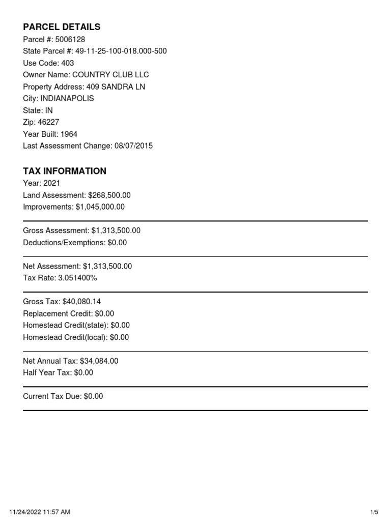 Parcel 5006128 ParcelDetailHistory | PDF | Taxes | Tax Deduction