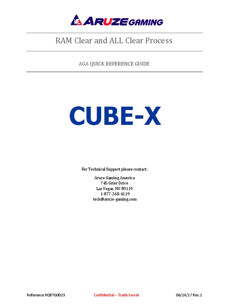 QRTG0023 - Cube X RAM Clear Procedrue | PDF | Random Access